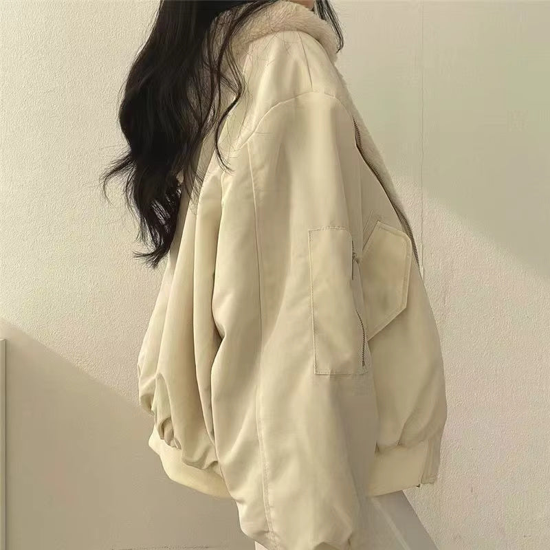 Damen Winterjacke Oversize | Kuschelige Jacke mit Fleece-Innenfutter