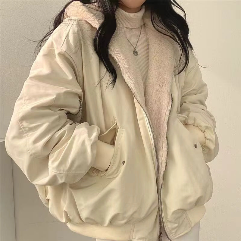 Damen Winterjacke Oversize | Kuschelige Jacke mit Fleece-Innenfutter