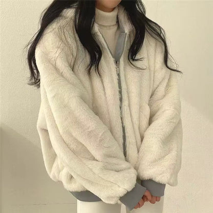 Damen Winterjacke Oversize | Kuschelige Jacke mit Fleece-Innenfutter