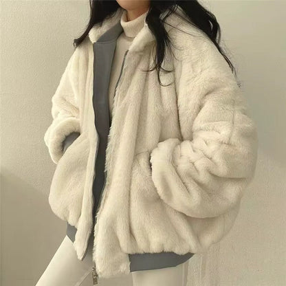 Damen Winterjacke Oversize | Kuschelige Jacke mit Fleece-Innenfutter