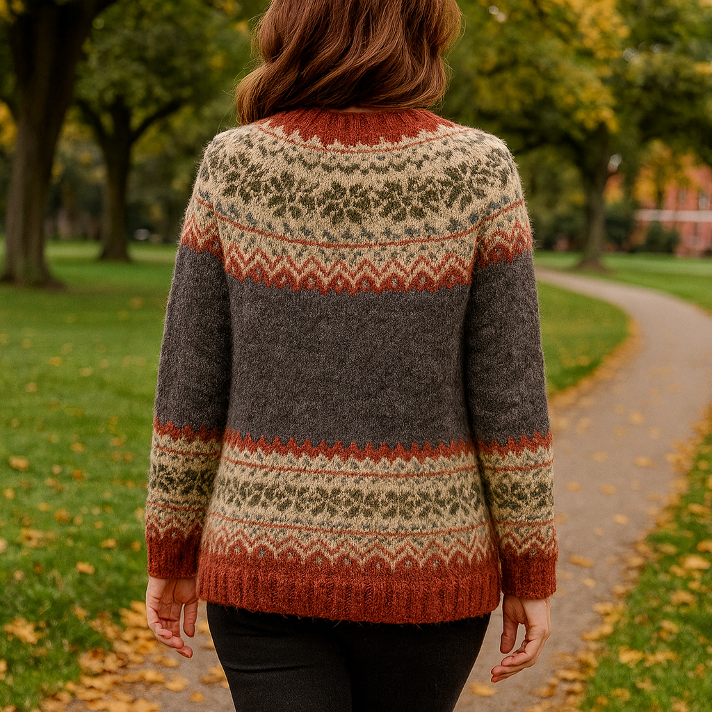 Norweger Strickjacke Damen | Warme Winterjacke mit Knopfleiste