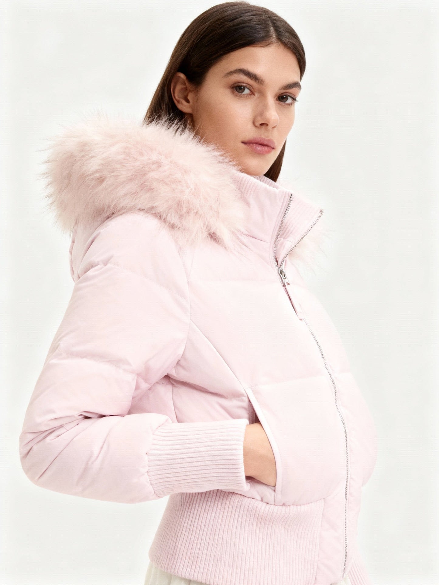 Damen Gesteppte Winterjacke mit Abnehmbarer Kapuze – Warm, Leicht & Modern für Kalte Tage