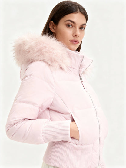 Damen Gesteppte Winterjacke mit Abnehmbarer Kapuze – Warm, Leicht & Modern für Kalte Tage
