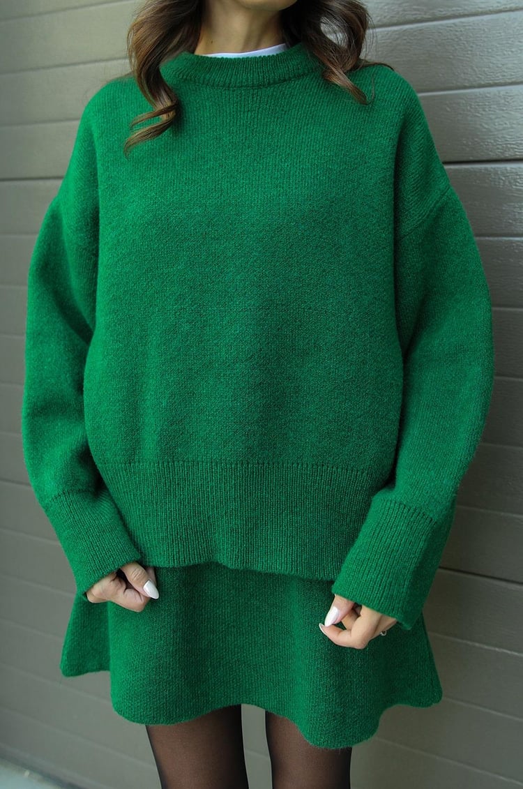 Damen Strick-Set aus Pullover & Minirock | Moderner Cozy-Look für Stil & Komfort